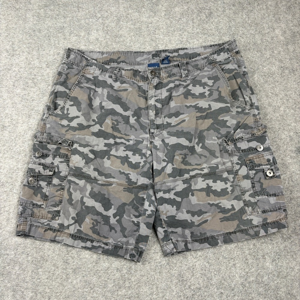 Y2K Falls Creek Cargo Shorts Mens 40 Grey Camouflage‎ Tactical Utility Gorpcore